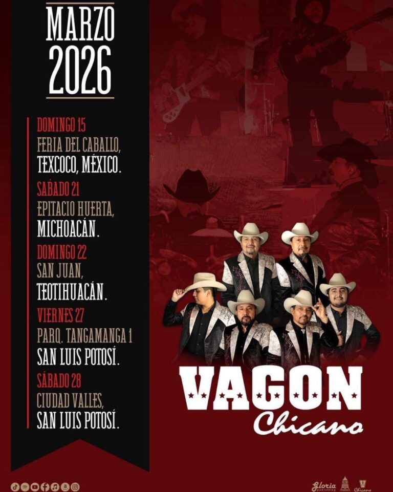 Vagón Chicano confirma presentación en la FENAHUAP 2026; se presentará el 28 de marzo